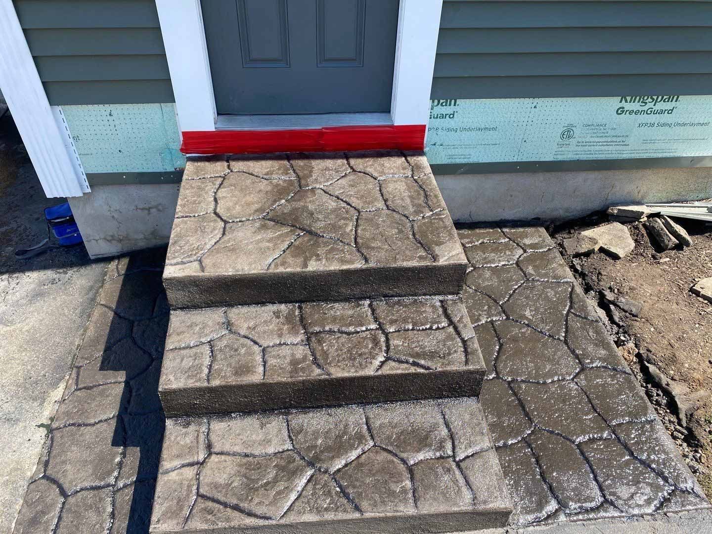 Stamped Concrete Stair — Clinton, NY — CNY Custom Concrete & Masonry