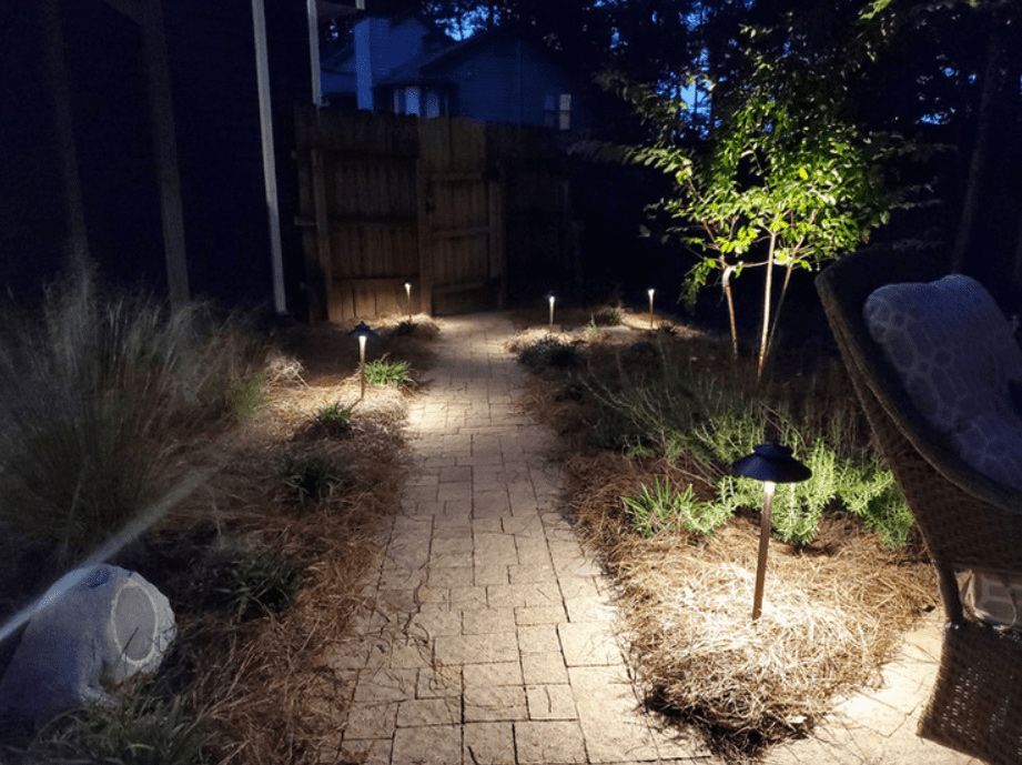 Walkway at Night — Clinton, NY — CNY Custom Concrete & Masonry