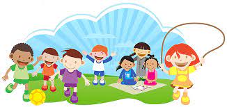 A group of children are playing in a park.