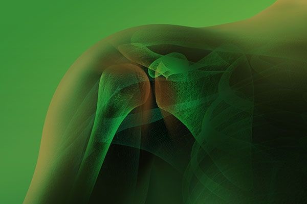 Abstract green and black blurred figure with translucent overlapping shapes