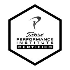 Titleist Performance Institute certified logo in black and white within a hexagon shape