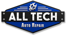 Blue and black All Tech Repair logo with a white gear icon and bold white text