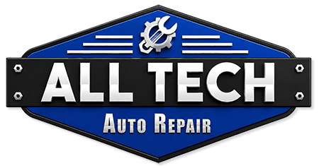 Blue and black “All Tech Repair” logo with a white gear icon above the text