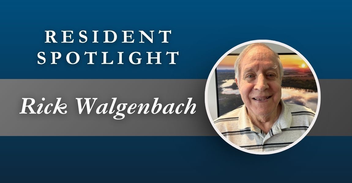 Resident Spotlight banner with Rick Walgenbach and a circular headshot on a blue background