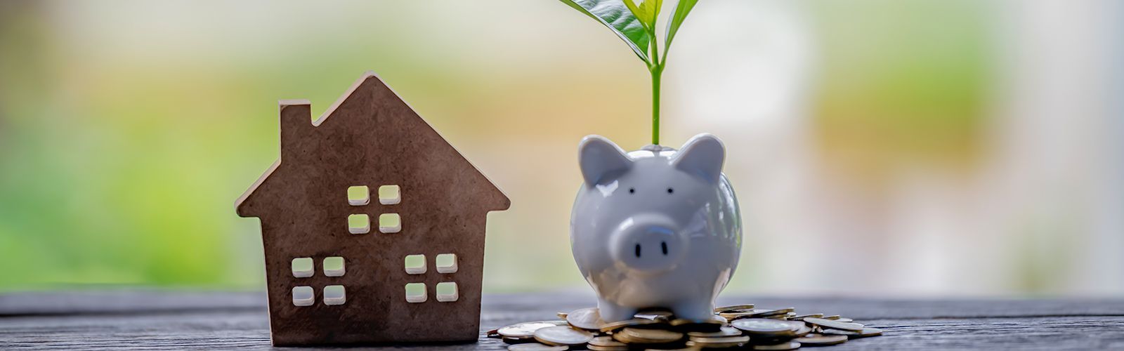 piggybank next to house