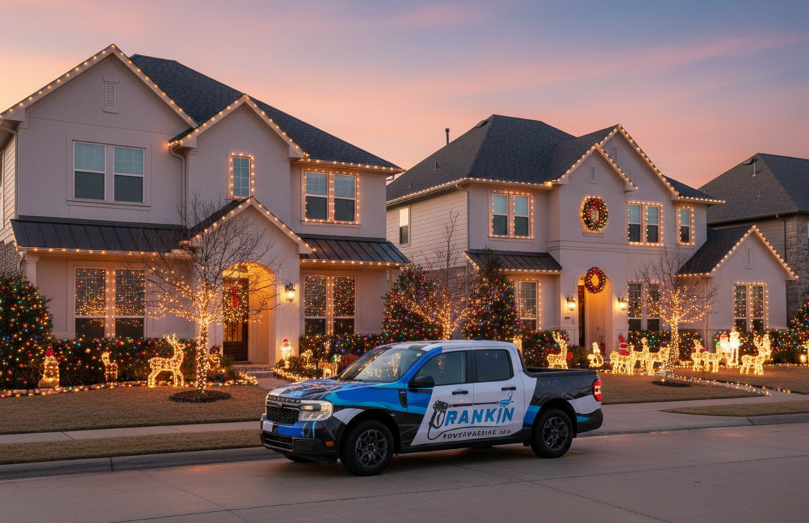 Professional Christmas light installation on homes in Bridgeland, TX by Rankin Power Washing — brigh