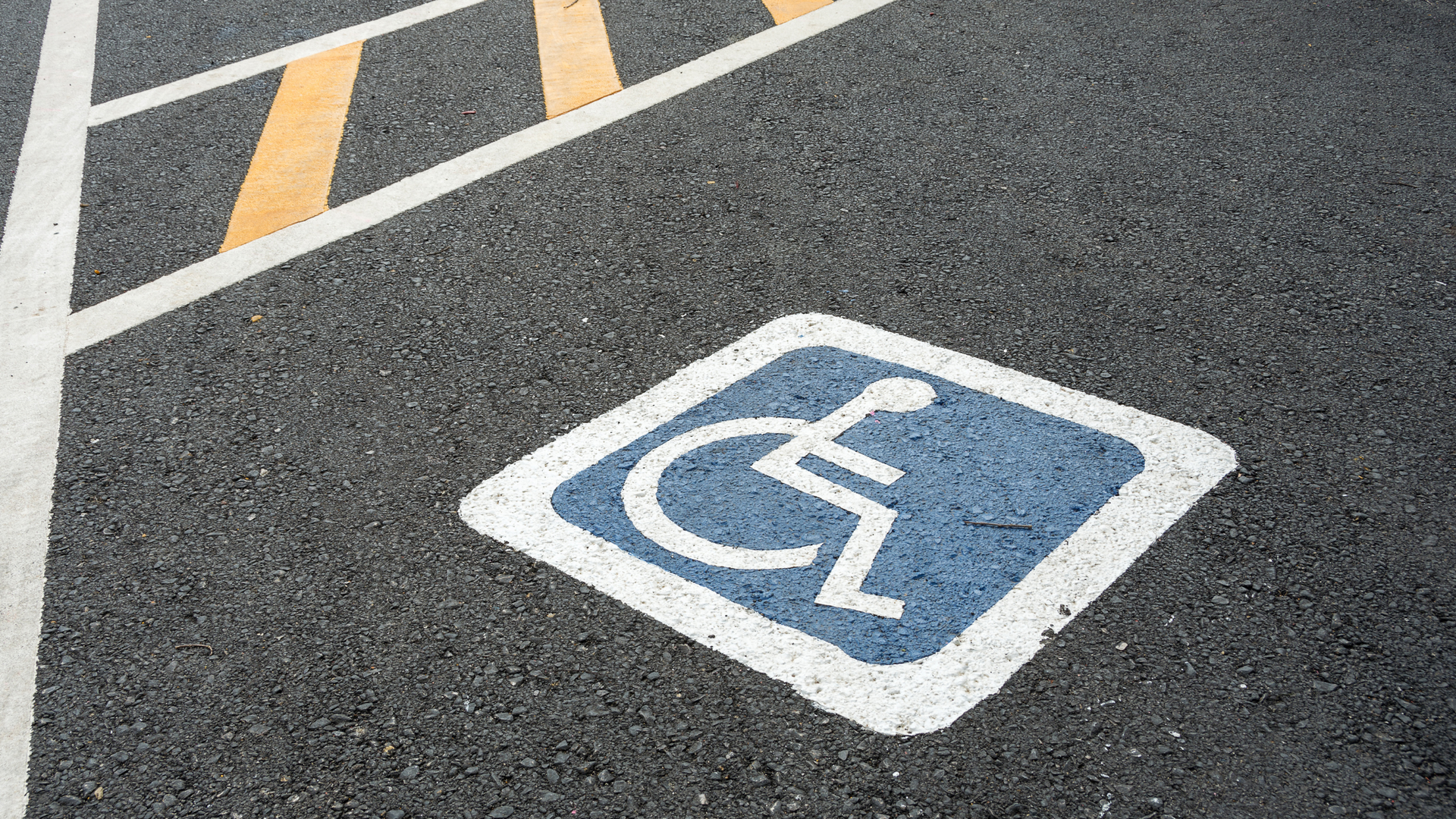 Fresh parking lot striping in Houston commercial property