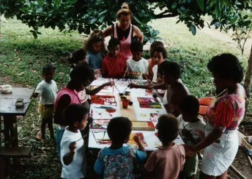 Schulkinder Malkurs ONCA Projekt Brasilien