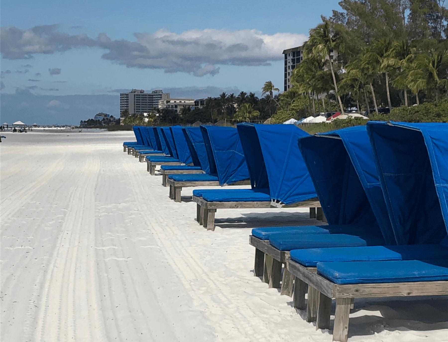 Cabanas at beach shore