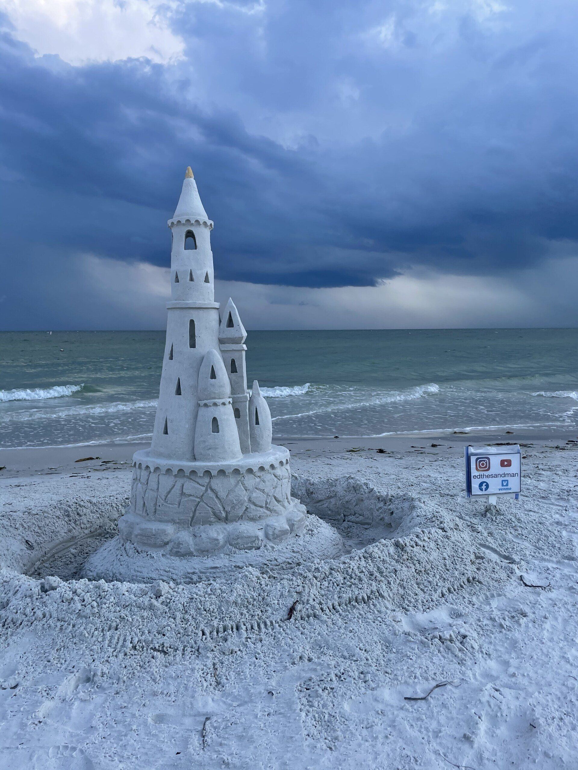 Castle made in beach sand