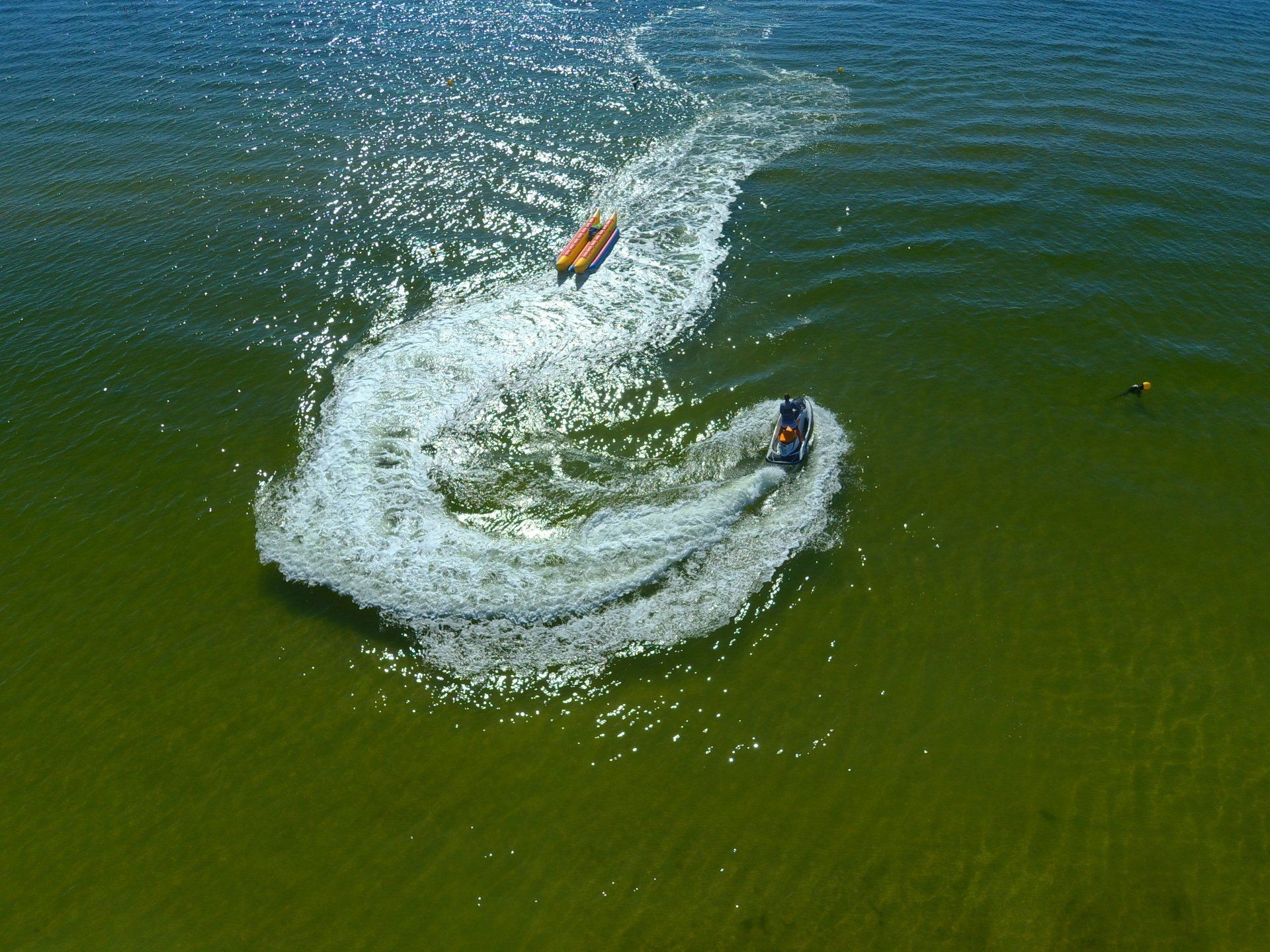 Jet skis on a water