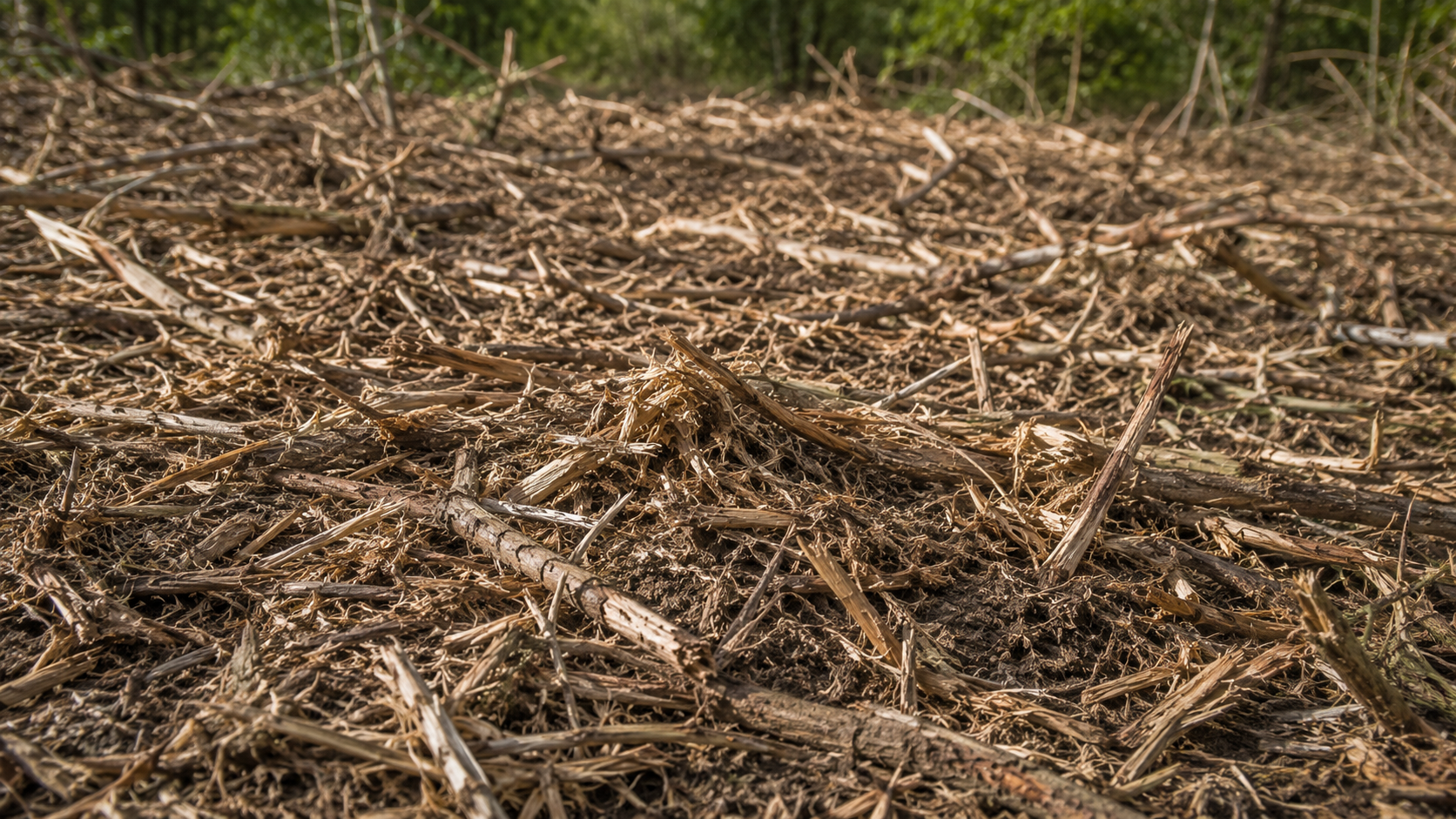 mulch clearing ground cover after brush clearing