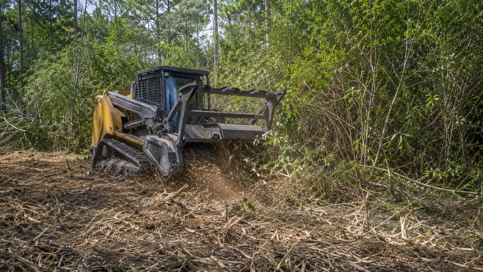 forestry mulching clearing overgrown land in Carrollton GA