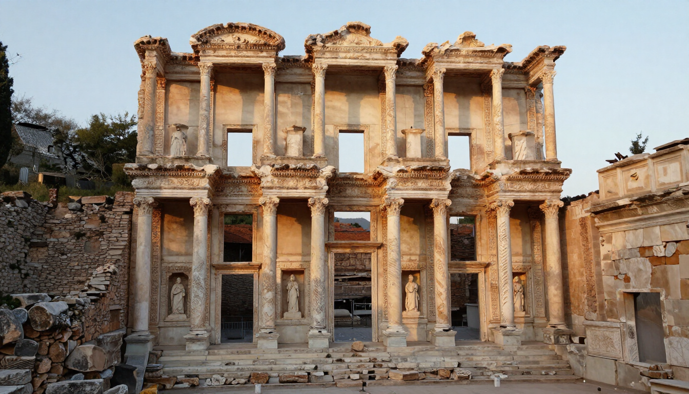 The Library of Celsus in ancient Ephesus, Turkey