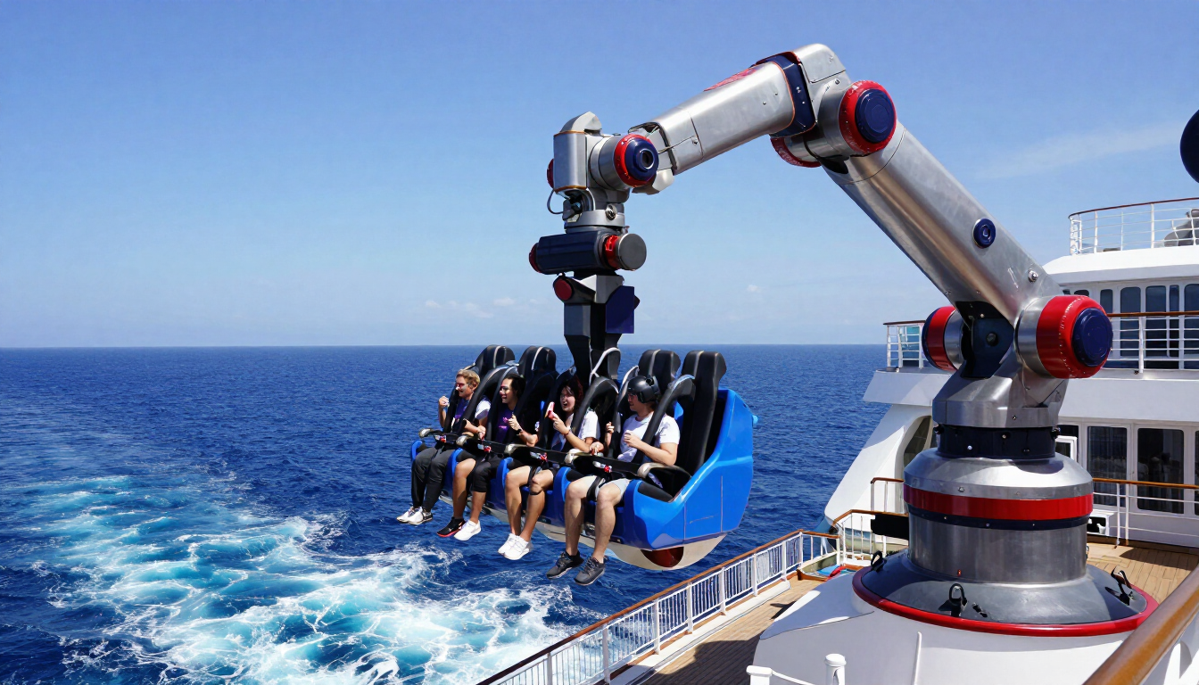 View of the Robotron ride on MSC Seascape