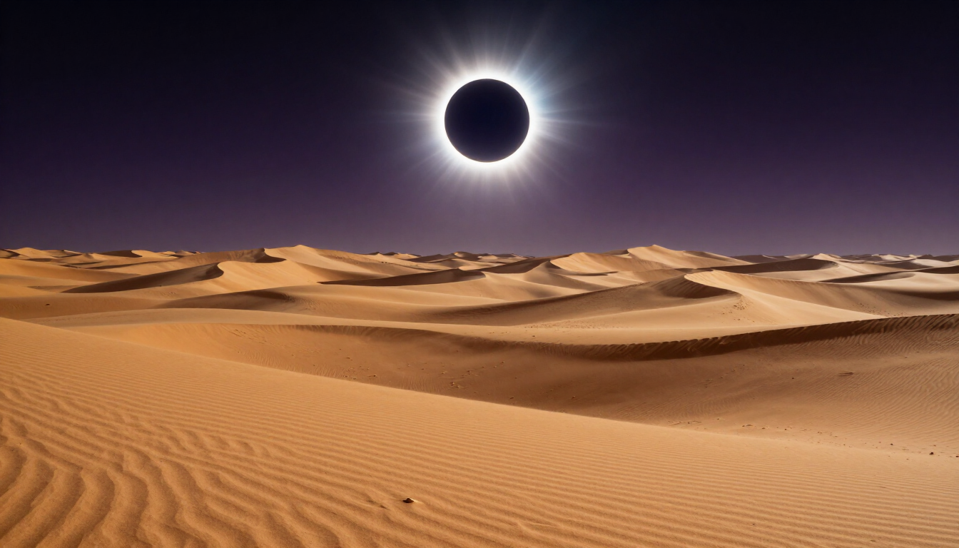 Eclipse over Egyptian Desert