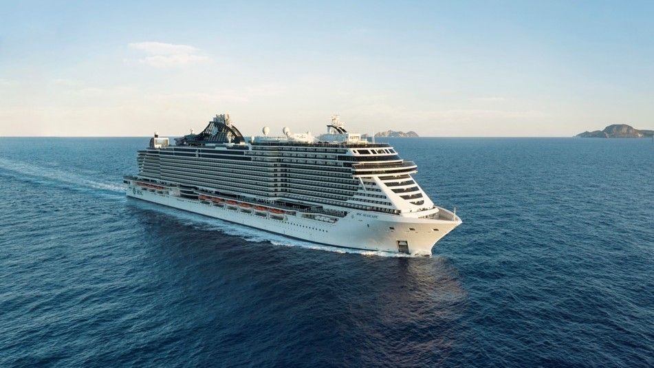 MSC Seascape cruise ship docked at the Port of Galveston ready for a family vacation.