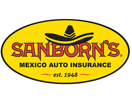 The logo for sanborn 's mexico auto insurance has a sombrero on it.