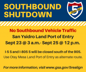 A sign that says southbound shutdown on it