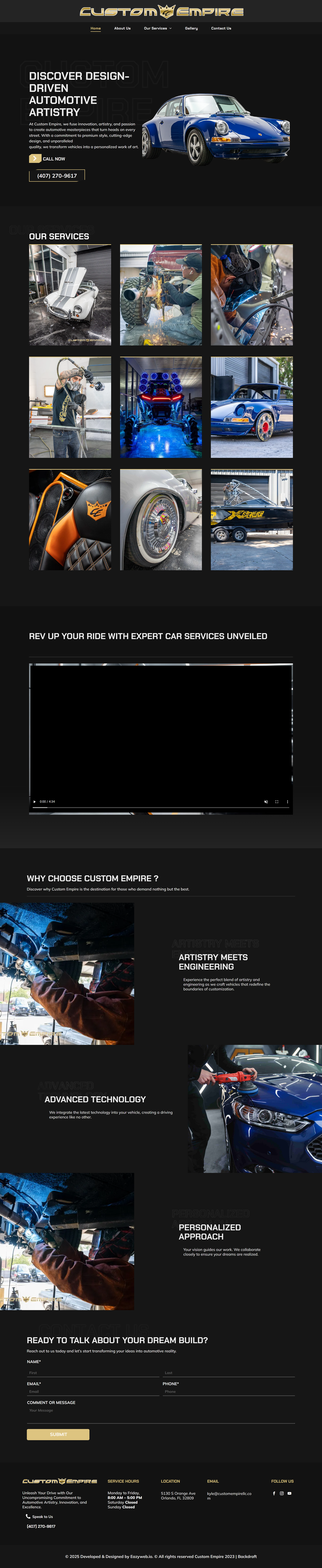 A screenshot of a website for a construction company.