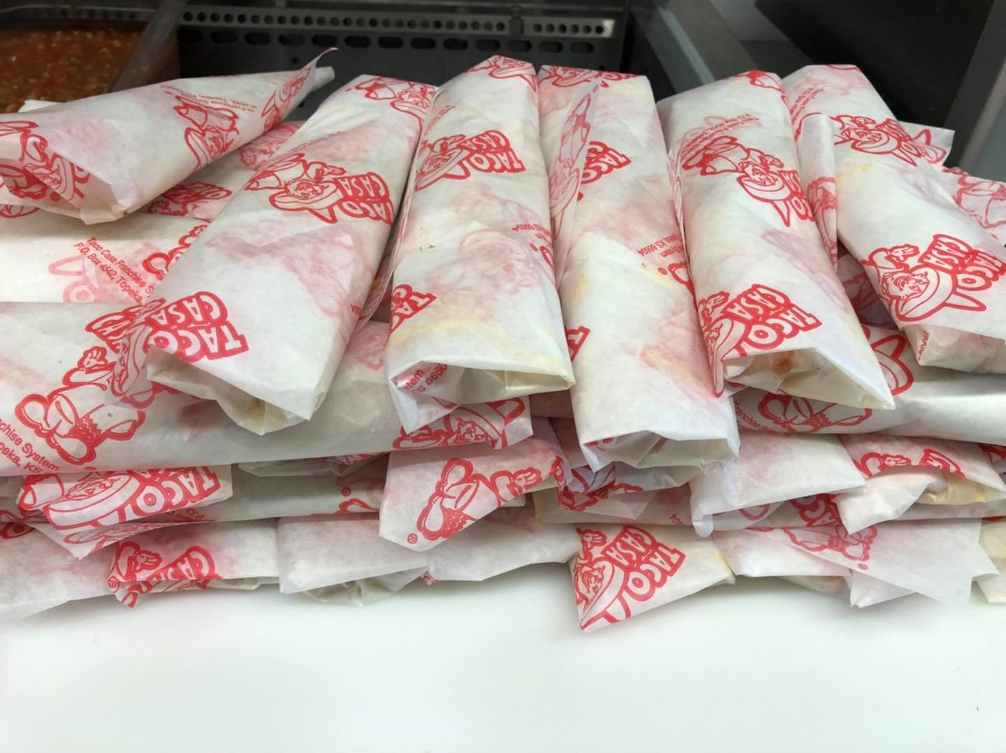 tacos wrapped up to go