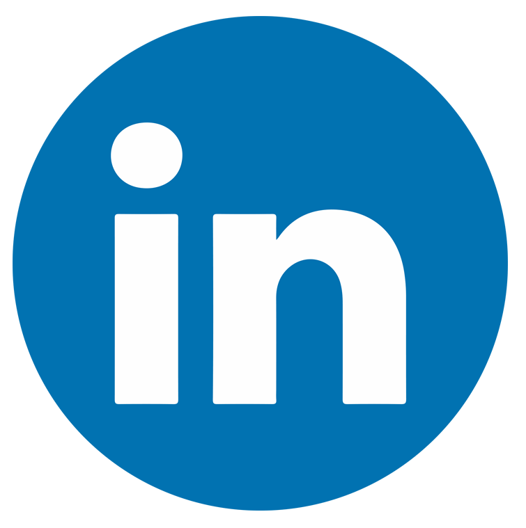 LinkedIn-Logo: weiße „in“-Buchstaben auf blauem Kreis