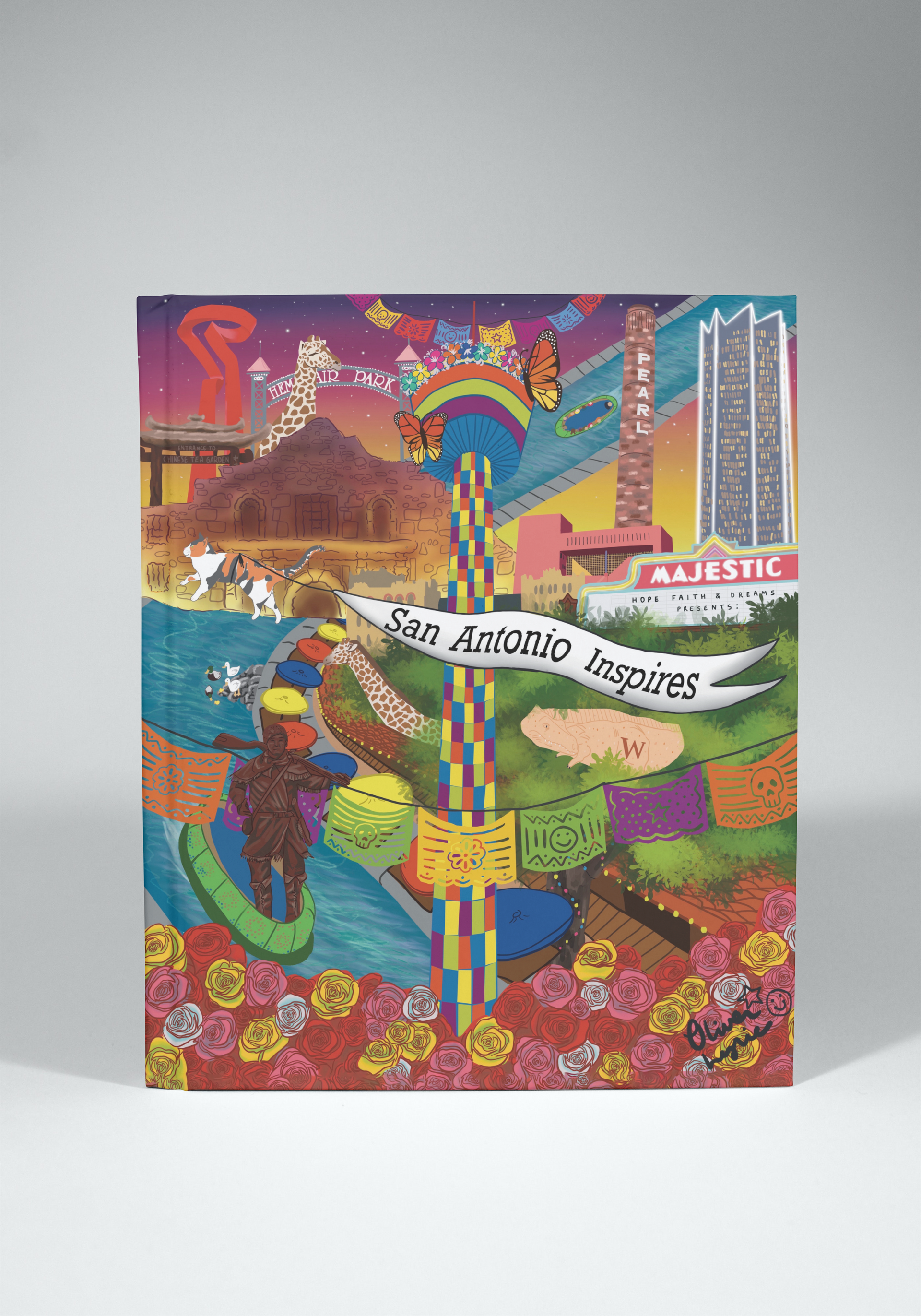 A vibrant book cover titled 