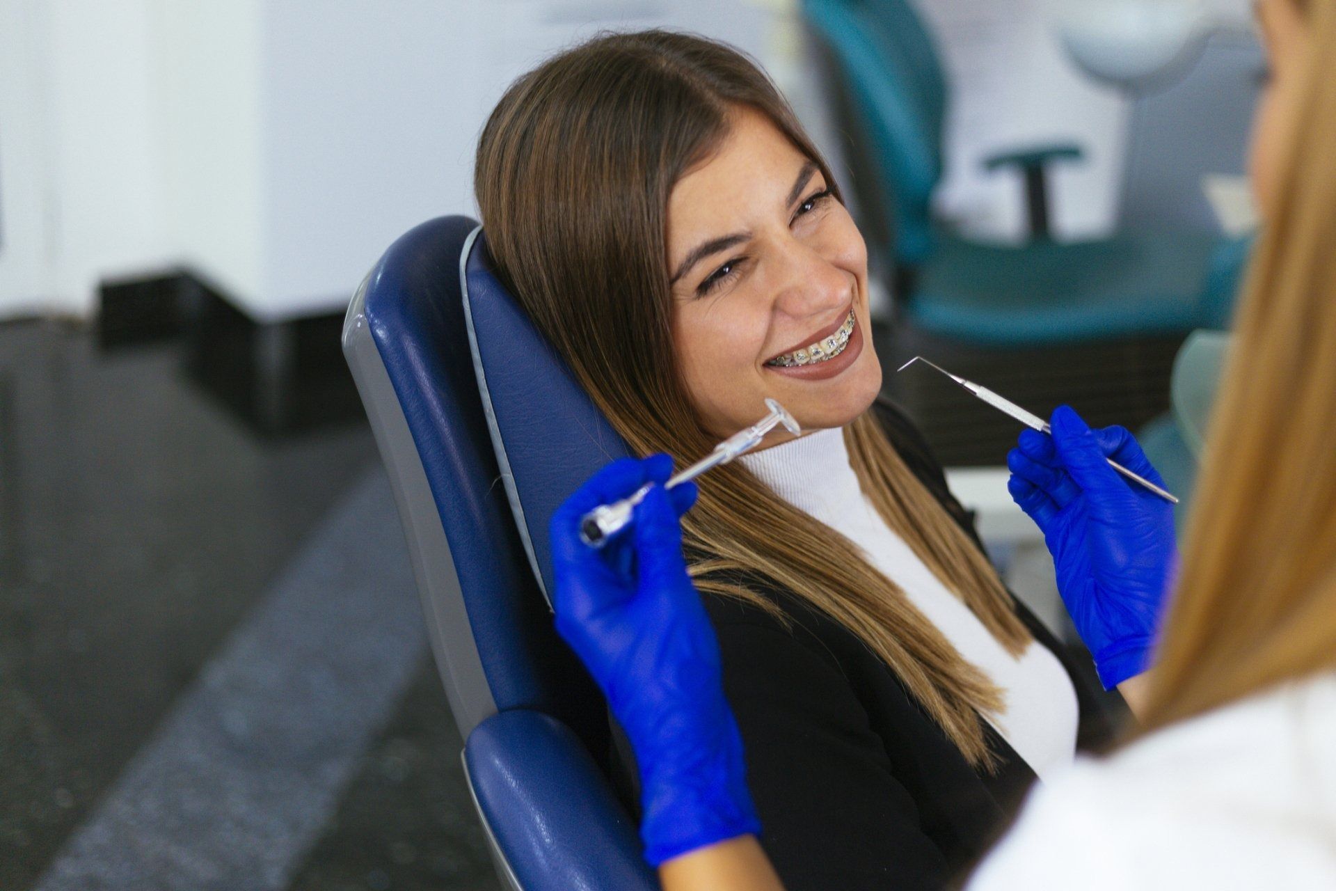 Smiling Woman on a Dentist Appointment — Caldwell, ID — Webster Orthodontics
