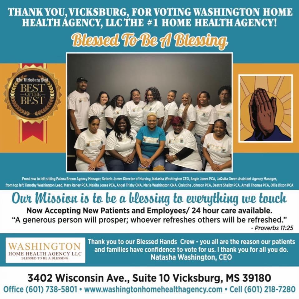 Home Health Care Vicksburg, MS Washington Home Health Agency