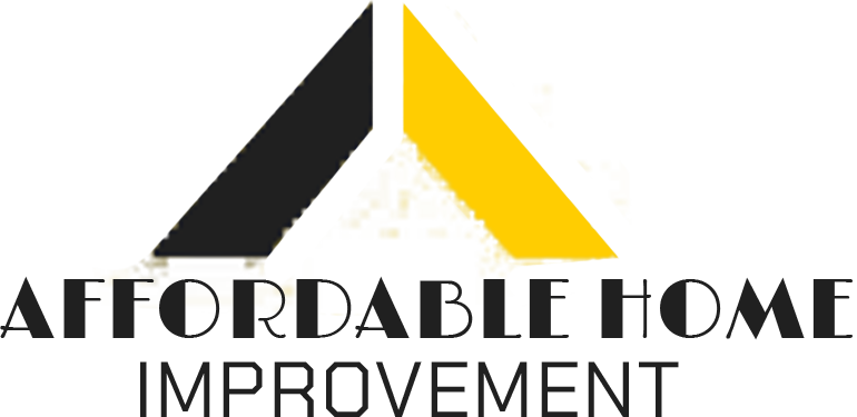 A Home Improvement logo with a black and yellow roof icon above the text