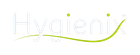 The Hygienix logo, with white text and a green smile graphic below, also including two green dots on the right.