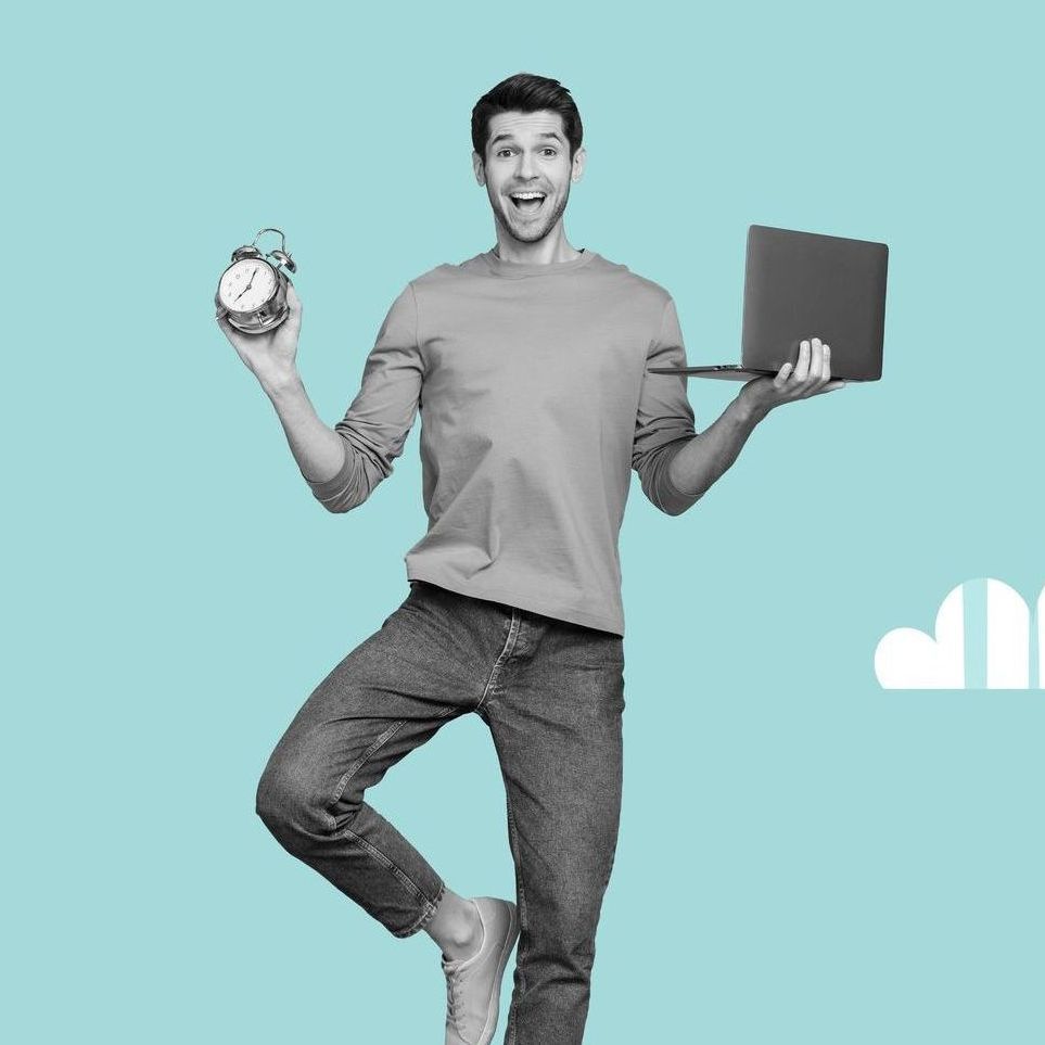 Man holding laptop