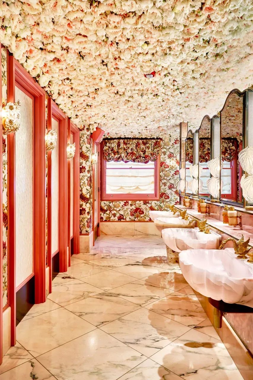 ceiling covered in flowers