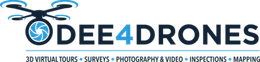 A logo for a company called dee 4 drones