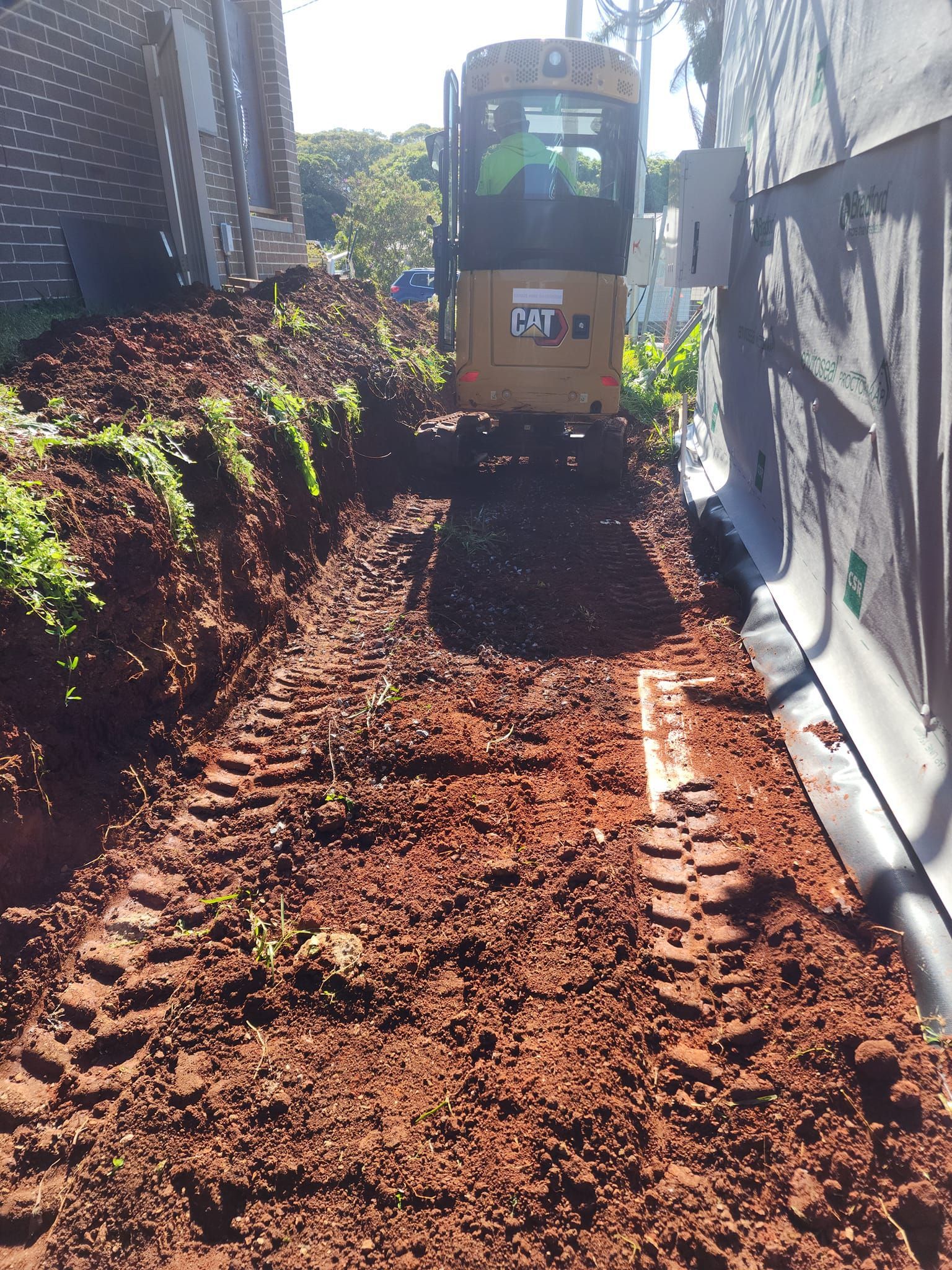 Excavator Digs A Trench — CHT Excavation and Hire In Wherrol Flat NSW