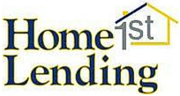 Home 1st Lending logo: Blue text,