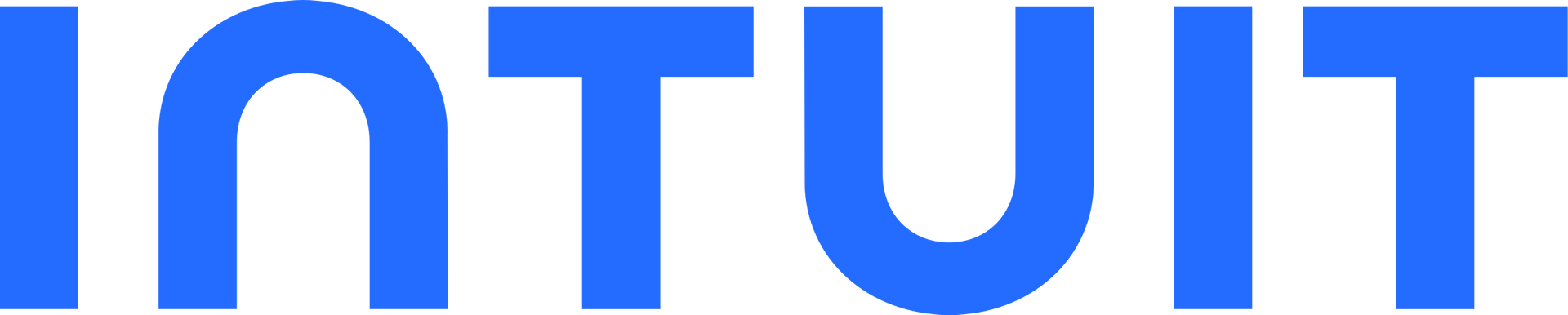 A blue logo for the company intuit on a white background.