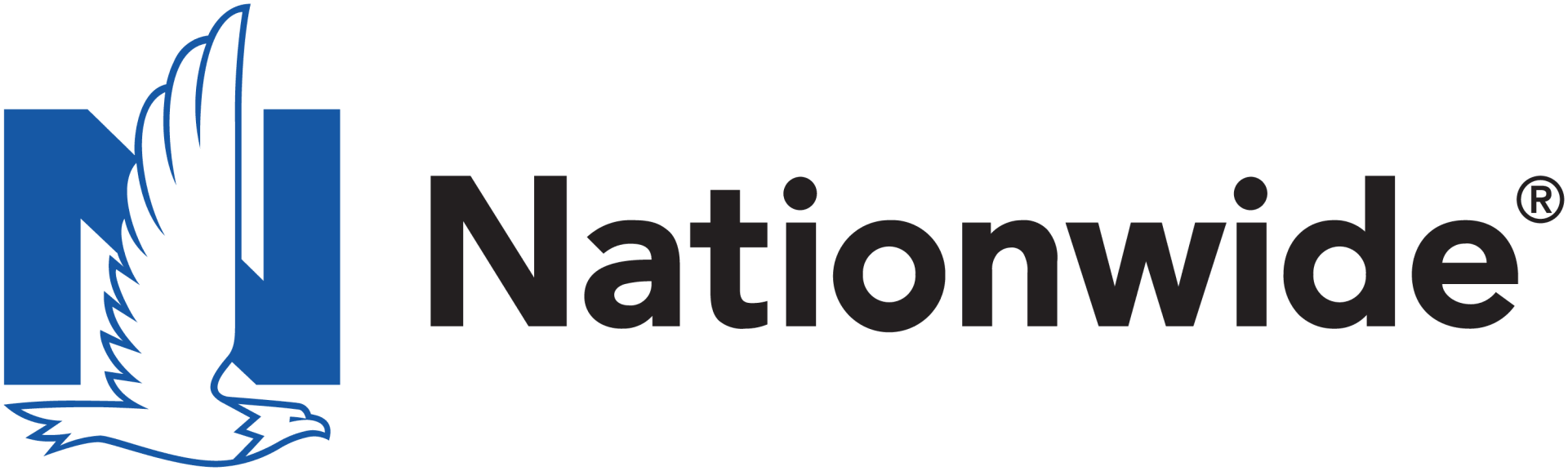 The logo for nationwide is blue and black with a bird on it.