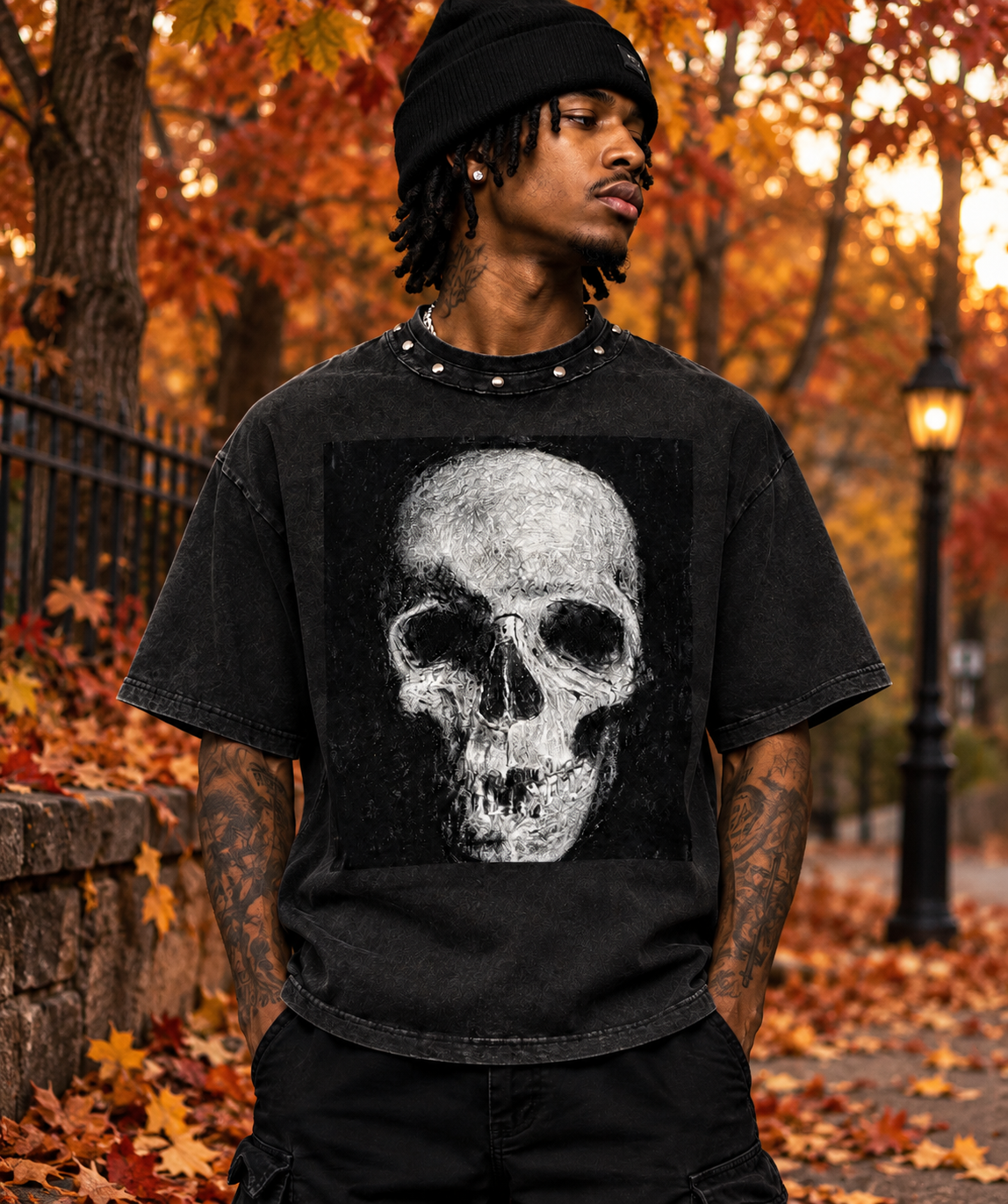Snow washed oversized cotton T-Sshirt