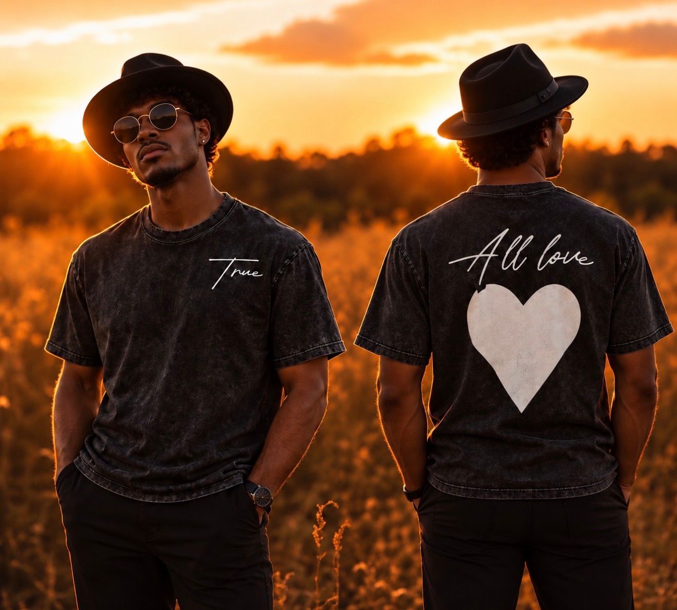 All Love snow washed oversized cotton T-Shirt