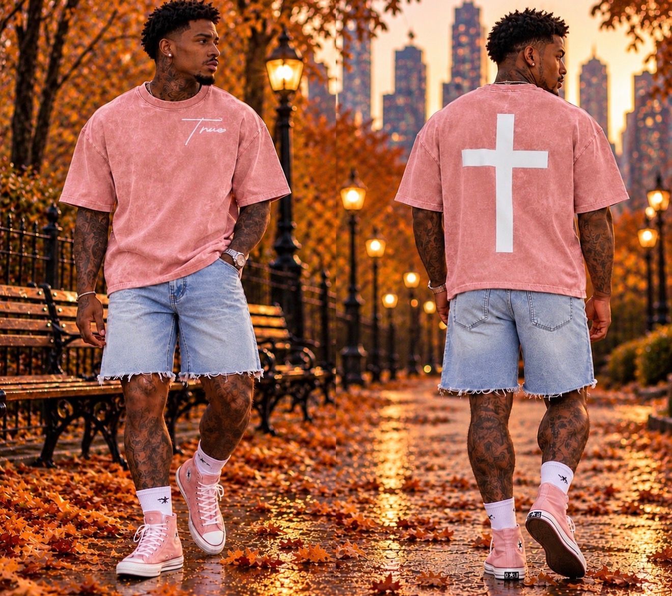 snow washed oversized T-Shirt