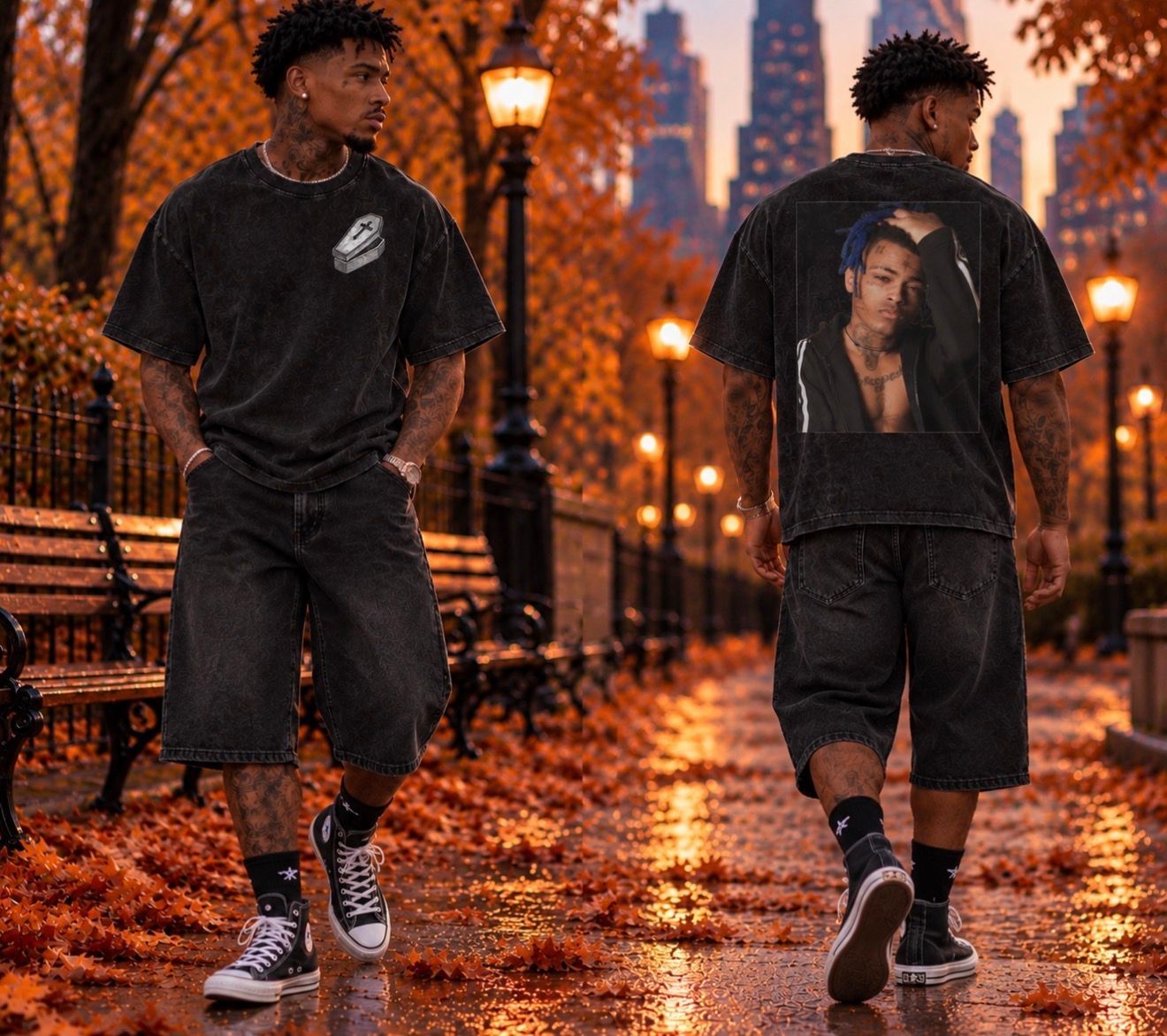 xxx snow washed oversized cotton T-Shirt