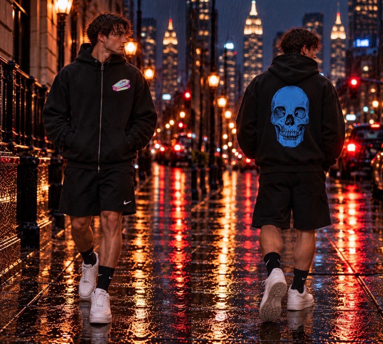 essential heavyweight high neck zip-up hoodie