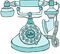A drawing of an old fashioned telephone that says hello