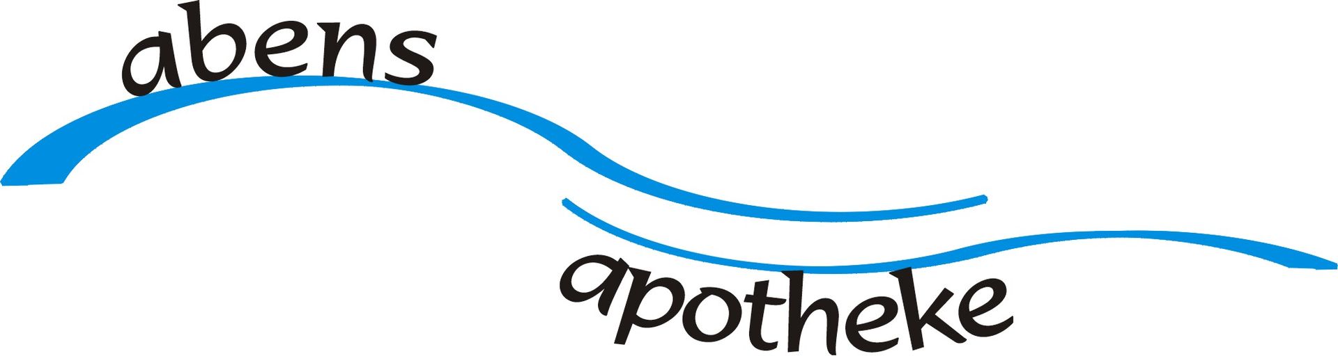 Eine blaue Welle mit der Aufschrift „Abens Apotheke“