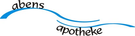 Eine blaue Welle mit der Aufschrift „Abens Apotheke“