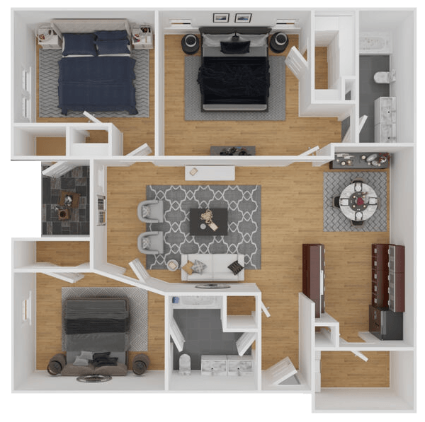 3 bedroom two bathroom floor plans