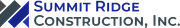Summit Ridge Construction, Inc. logo with a geometric design in shades of gray and blue. Dark blue text on a white background.