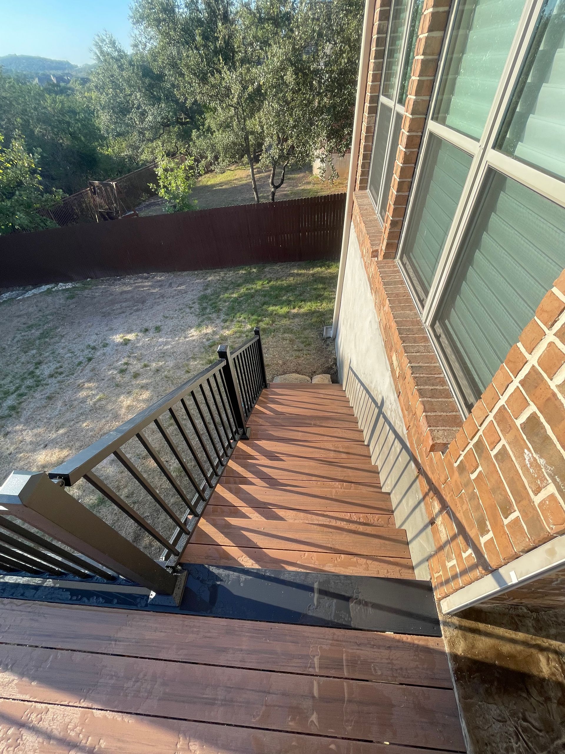 large stairwell from deck