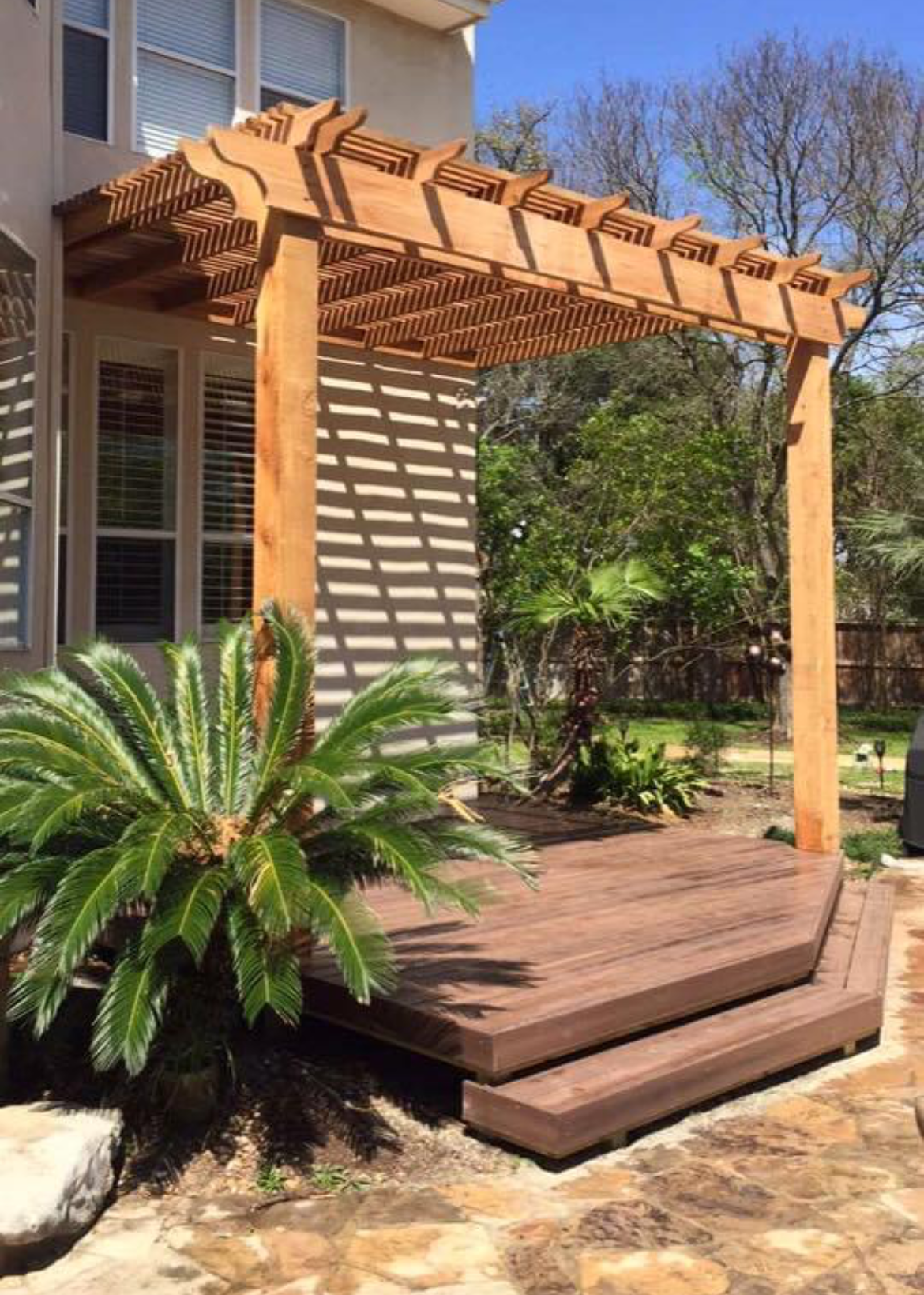 pergola and small deck